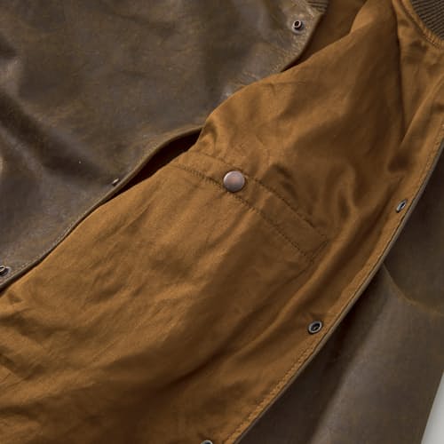 laydown detail image of Leather Bomber Jacket