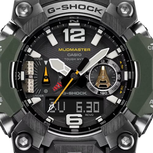 laydown detail image of GWGB1000-3A Mudmaster Watch