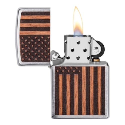 laydown image of American Flag Windproof Lighter