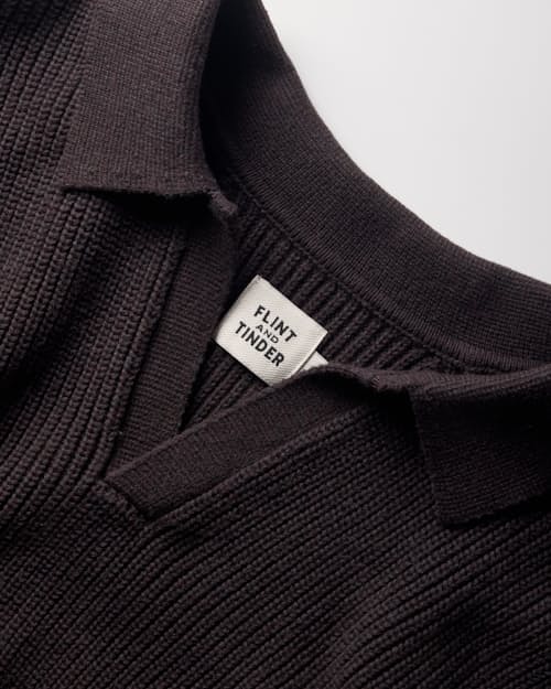 laydown detail image of Bolinas Cotton Johnny Collar Sweater Polo