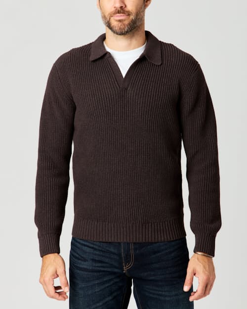lifestyle image of Bolinas Johnny Collar Sweater Polo