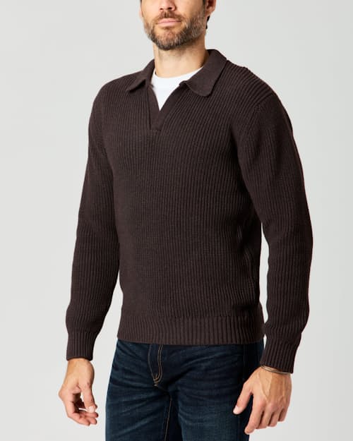 lifestyle image of Bolinas Johnny Collar Sweater Polo