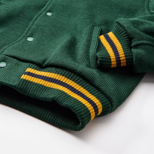 laydown detail image of Women's Knit Varsity Bomber Jacket