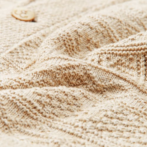 laydown detail image of Guernsey Cotton Linen Shawl Cardigan Sweater