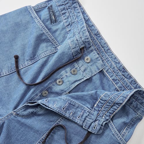 laydown detail image of Caldwell Chambray Drawstring Pant