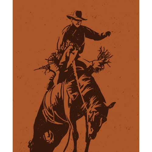 laydown detail image of Bronc Rider #1 Print