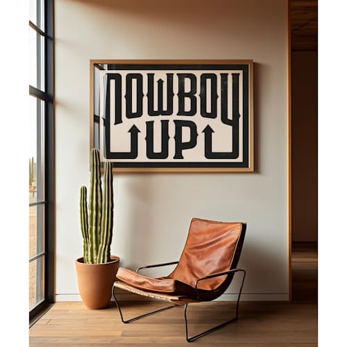lifestyle image of Cowboy Up Typography Poster