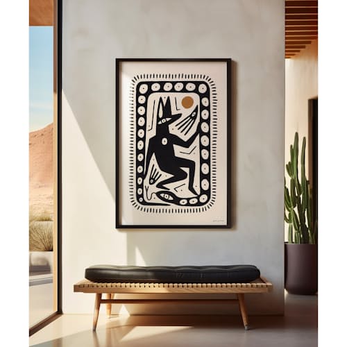 lifestyle image of Coyote and Snake Print by Perro y Arena