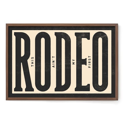 laydown image of This Ain't My First Rodeo Typography Poster #1
