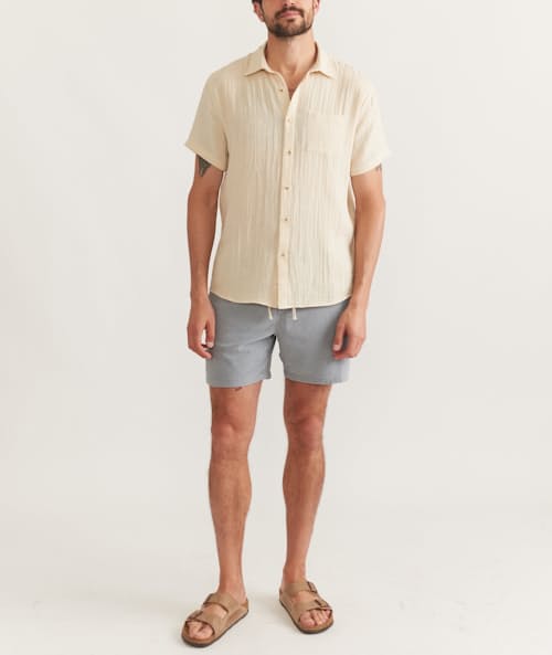on model image of Crinkle Double Cloth Shirt