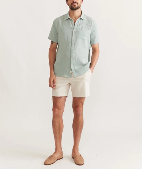 on model image of Crinkle Double Cloth Shirt
