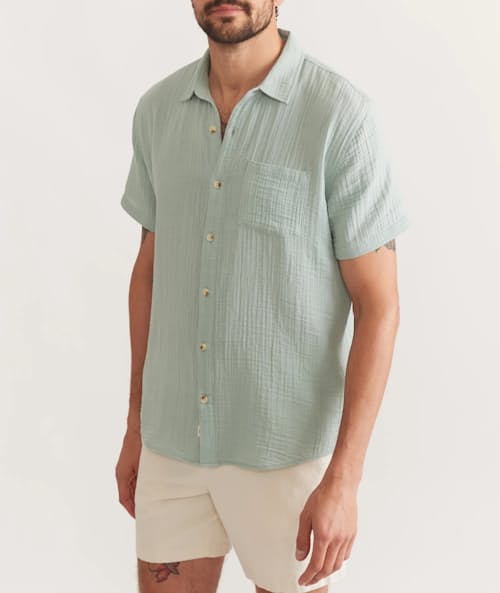on model image of Crinkle Double Cloth Shirt