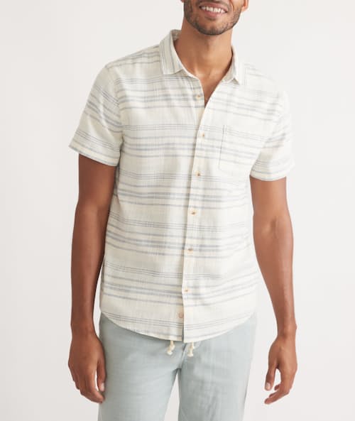 on model image of Classic Stretch Selvage Short Sleeve Shirt