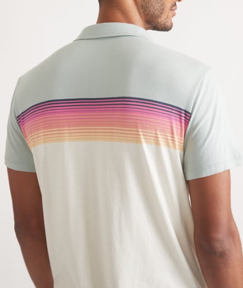on model image of Engineered Stripe Polo