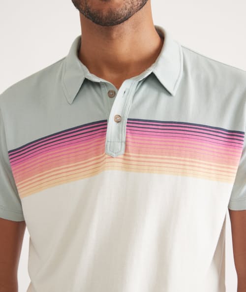 on model image of Engineered Stripe Polo