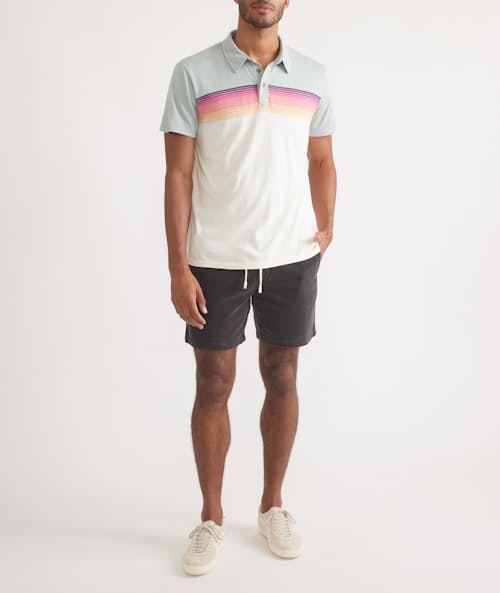 on model image of Engineered Stripe Polo