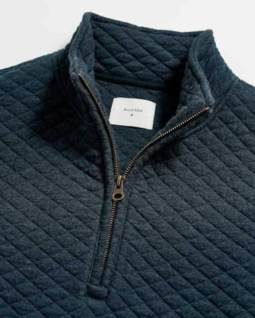 laydown detail image of Diamond Quilted Half Zip Sweater