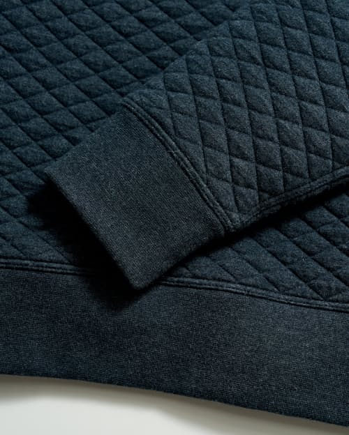 laydown detail image of Diamond Quilted Half Zip Sweater