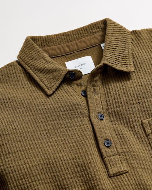 laydown detail image of Needle Drop Long Sleeve Polo