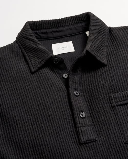 laydown detail image of Needle Drop Long Sleeve Polo
