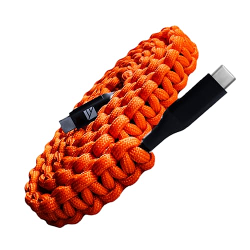 laydown image of USB C to USB C Paracord Cable