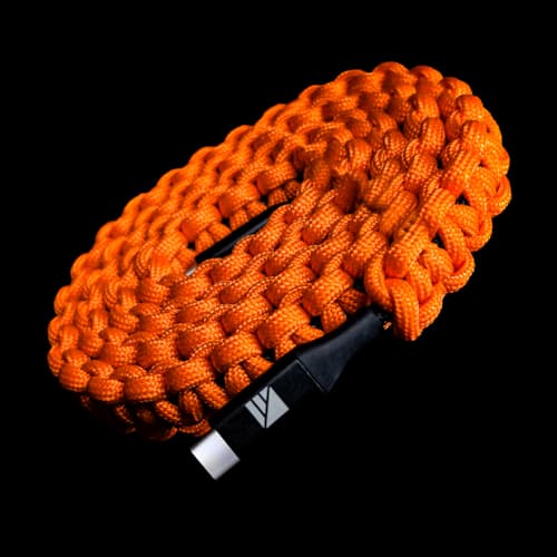 laydown detail image of USB C to USB C Paracord Cable