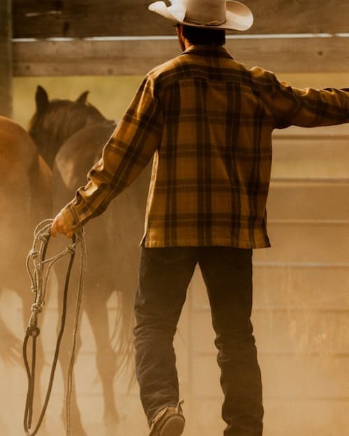 lifestyle image of Buckner Wool Camp Collar Shirt