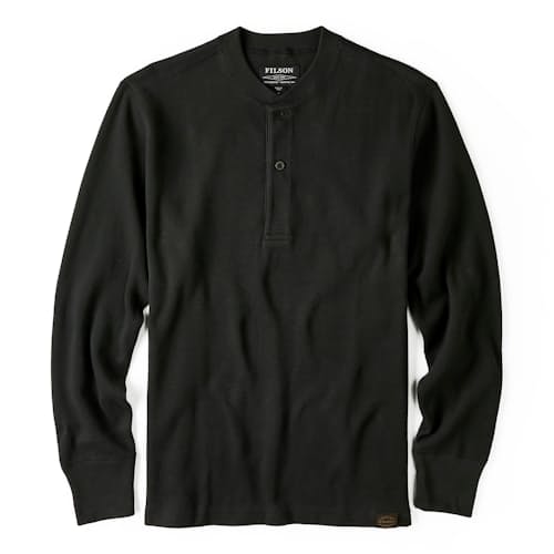 laydown image of Waffle Knit Henley