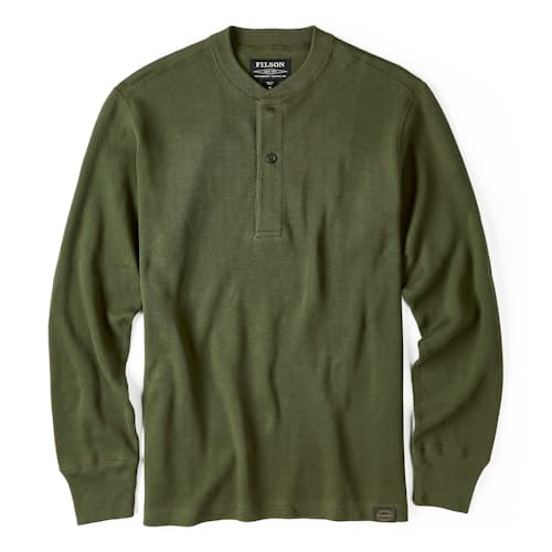 laydown image of Waffle Knit Henley