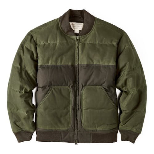 laydown image of Waxed Down Bomber Jacket