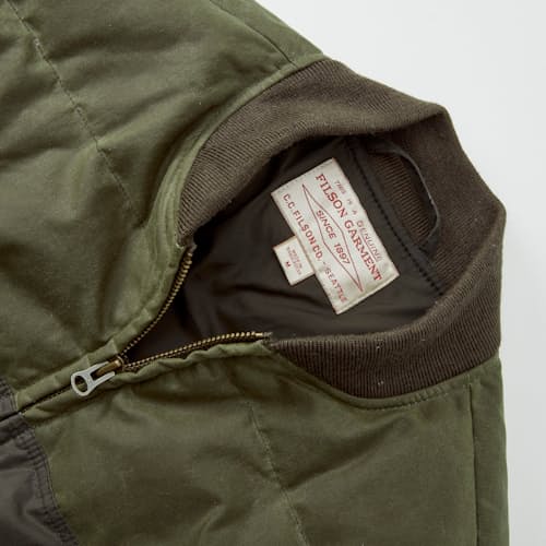 laydown detail image of Waxed Down Bomber Jacket