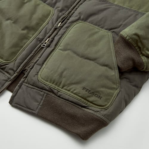 laydown detail image of Waxed Down Bomber Jacket