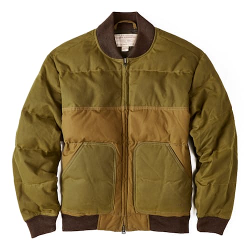 laydown image of Waxed Down Bomber Jacket