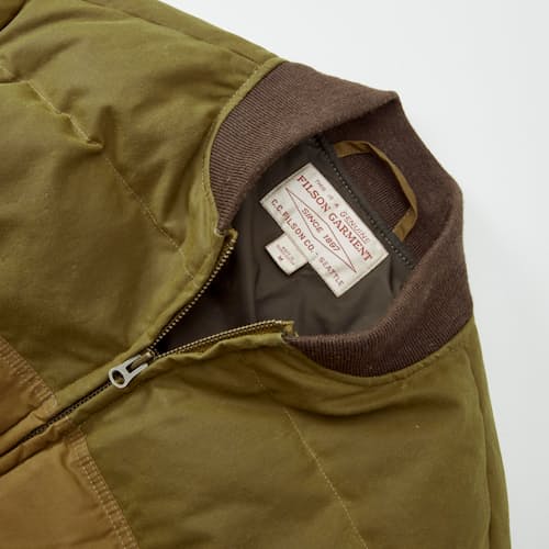 laydown detail image of Waxed Down Bomber Jacket