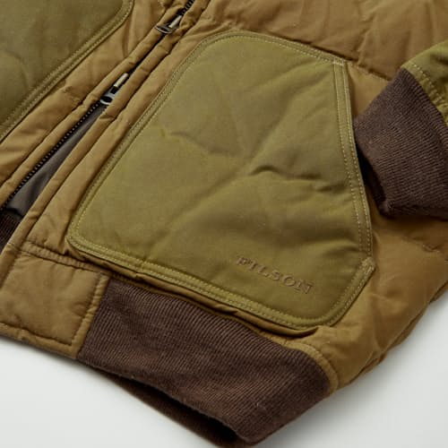 laydown detail image of Waxed Down Bomber Jacket
