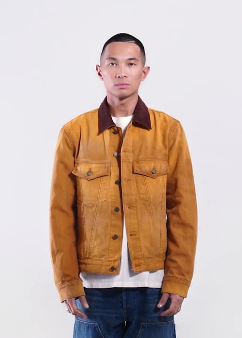 on model image of Prairie Trucker Jacket