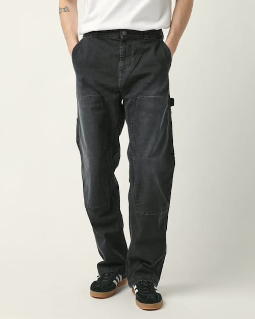 on model image of Double Knee Carpenter Jean