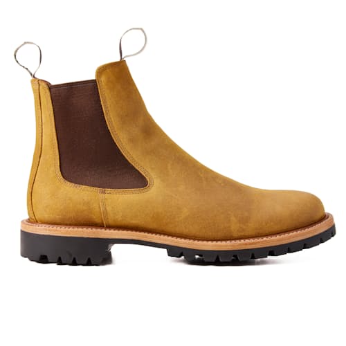 laydown image of Boone Lug Chelsea Boot