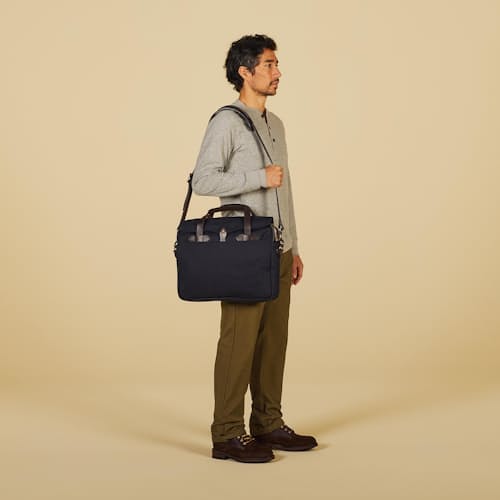on model image of Rugged Twill Original Briefcase - 13L