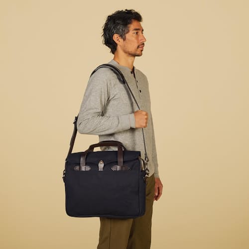 on model image of Rugged Twill Original Briefcase - 13L