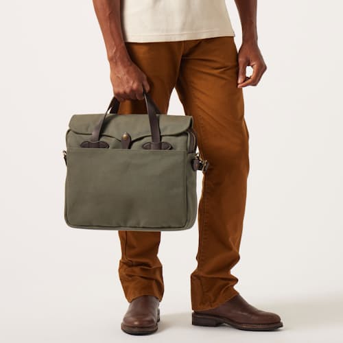 on model image of Rugged Twill Original Briefcase - 13L