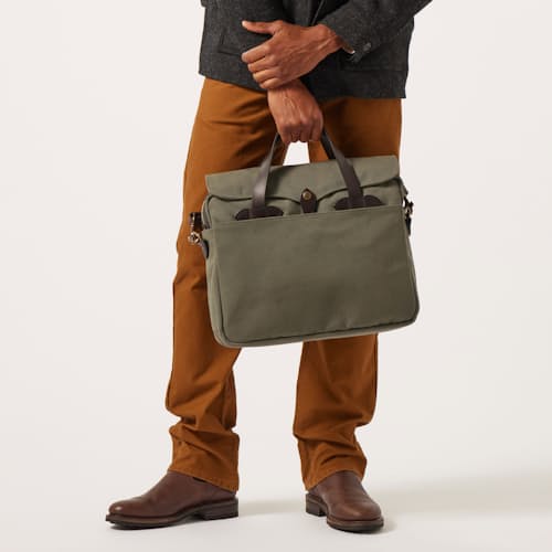 on model image of Rugged Twill Original Briefcase - 13L