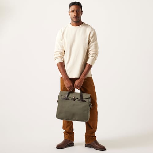 on model image of Rugged Twill Original Briefcase - 13L