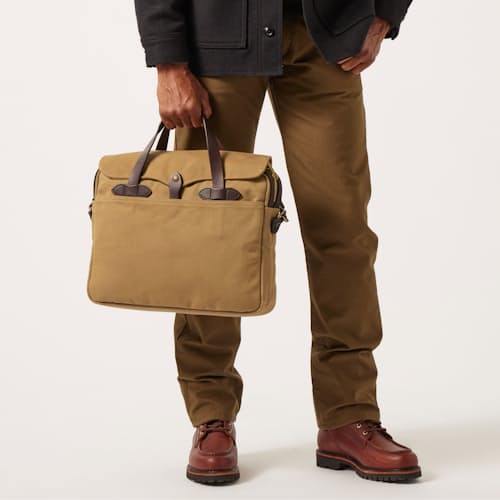 on model image of Rugged Twill Original Briefcase - 13L