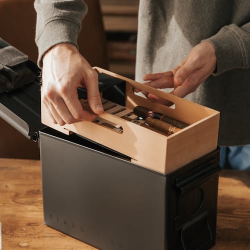 lifestyle image of The Smoke Can - 50 Cal Humidor