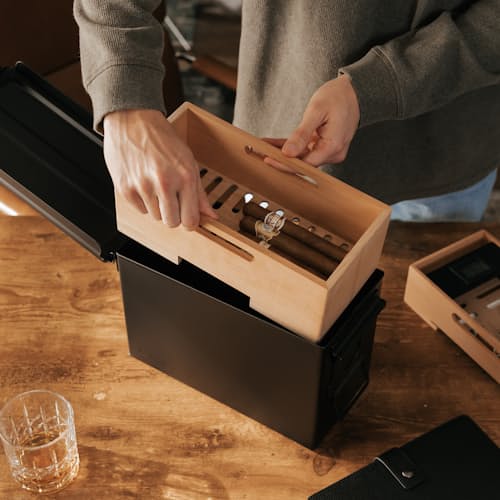 lifestyle image of The Smoke Can - 50 Cal Humidor