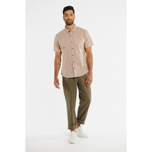 on model image of Jordan Slim Short Sleeve Shirt