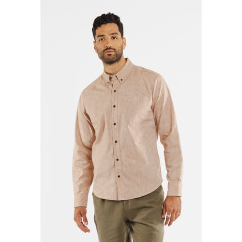 on model image of Sutton Slim Long Sleeve Shirt