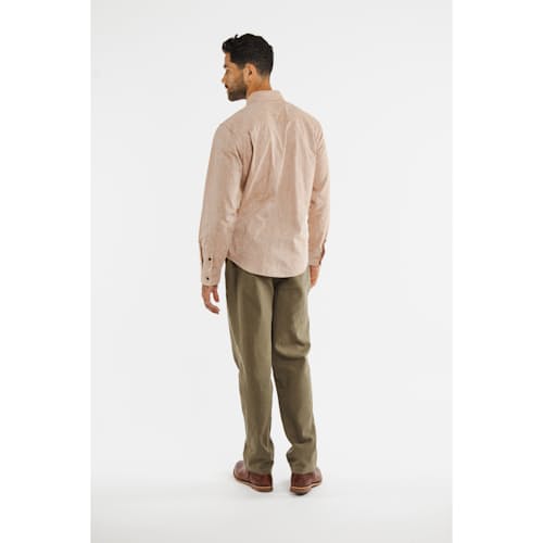 on model image of Sutton Slim Long Sleeve Shirt