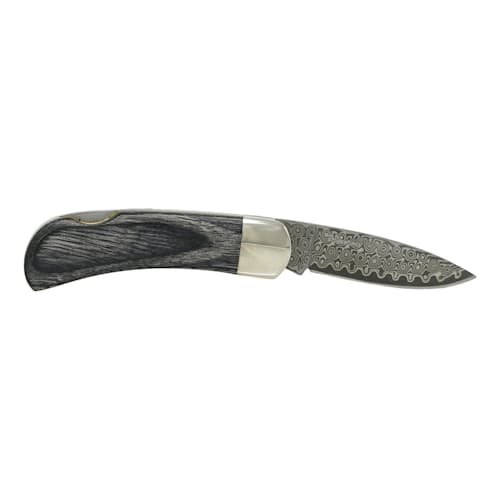 laydown image of Damascus Lockback Pocket Knife